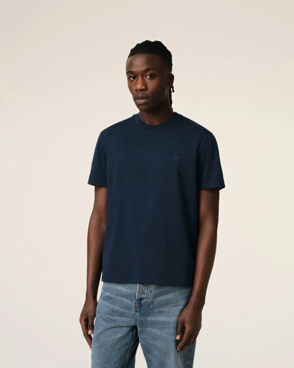 T-Shirt Bleu Marine Ami de Coeur En Coton