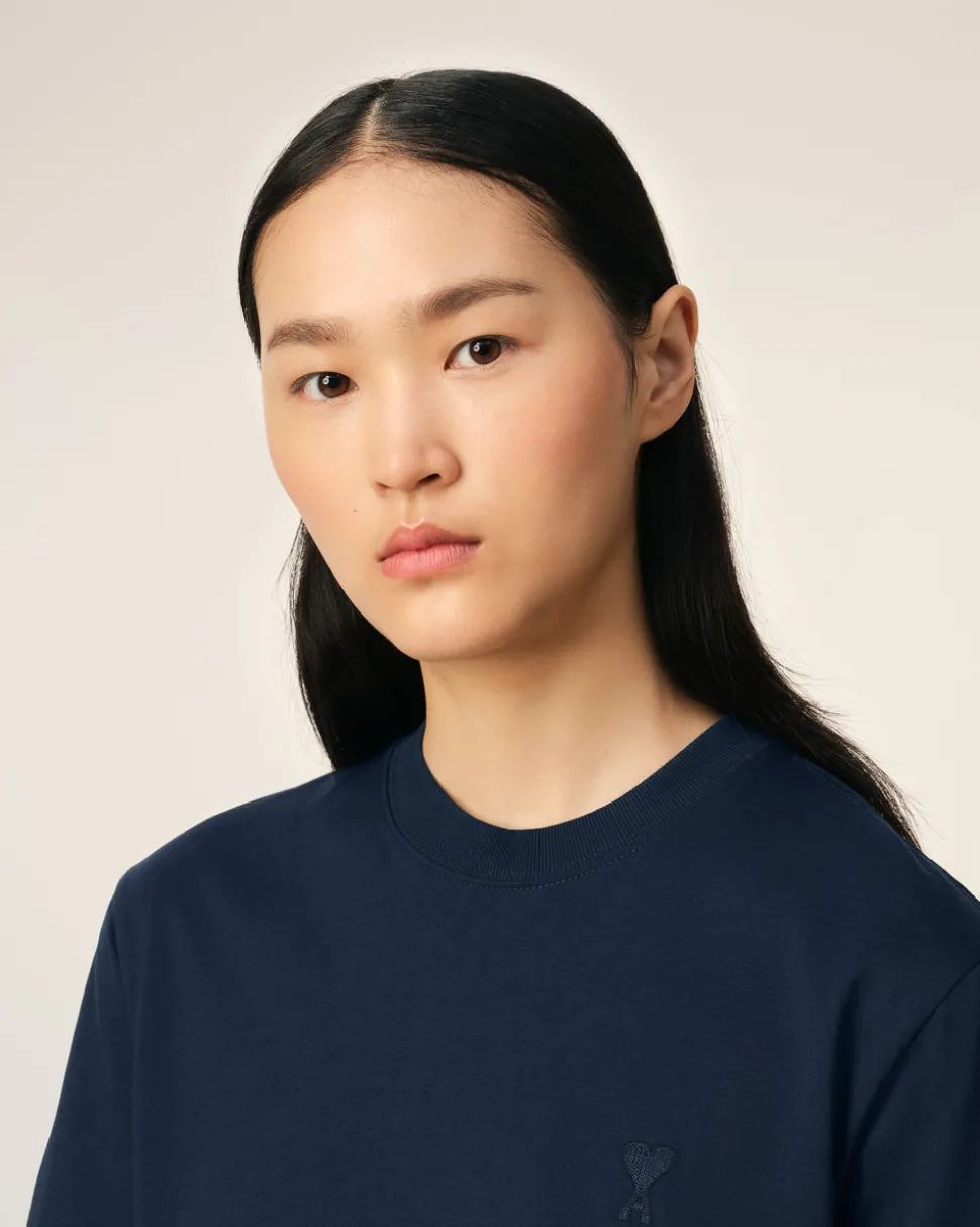 T-Shirt Bleu Marine Ami de Coeur En Coton