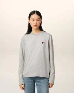 T-Shirt Gris Manches Longues Ami de Coeur En Coton