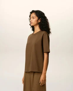 T-shirt Marron Ami De Coeur En Coton