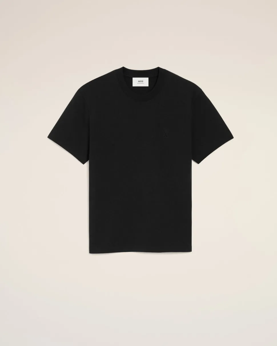 T-shirt Noir Ami De Coeur En Coton Biologique