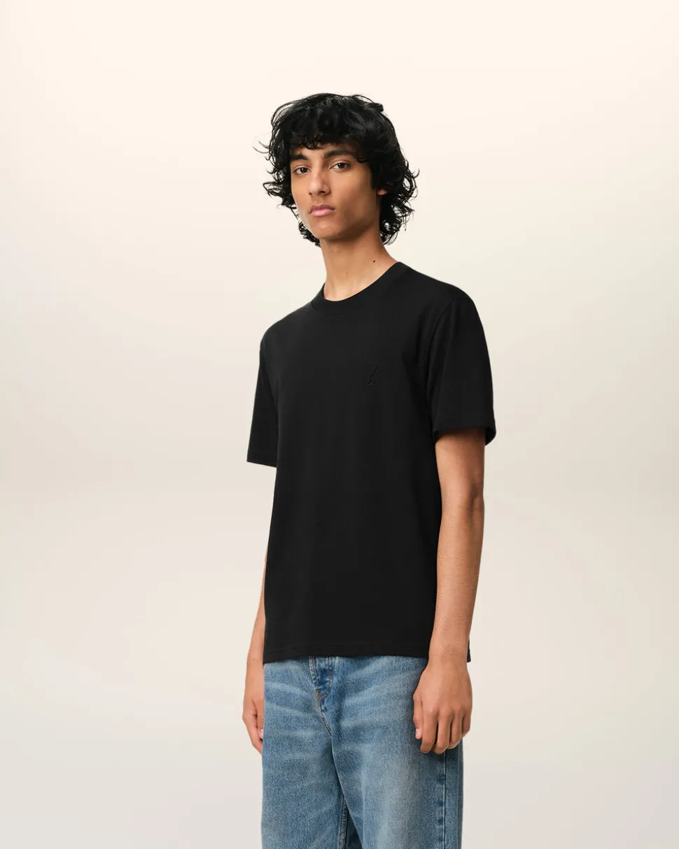 T-shirt Noir Ami De Coeur En Coton Biologique