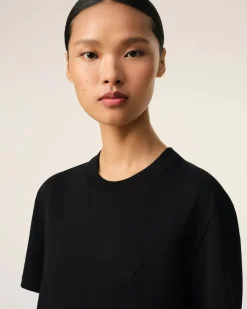 T-shirt Noir Ami De Coeur En Coton Biologique