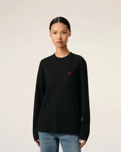 T-shirt Noir Ami De Coeur En Coton Biologique