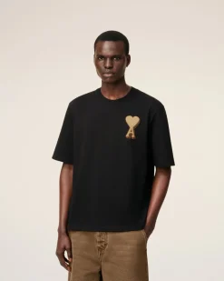 T-shirt Noir Ami De Coeur En Coton
