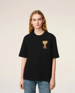 T-shirt Noir Ami De Coeur En Coton