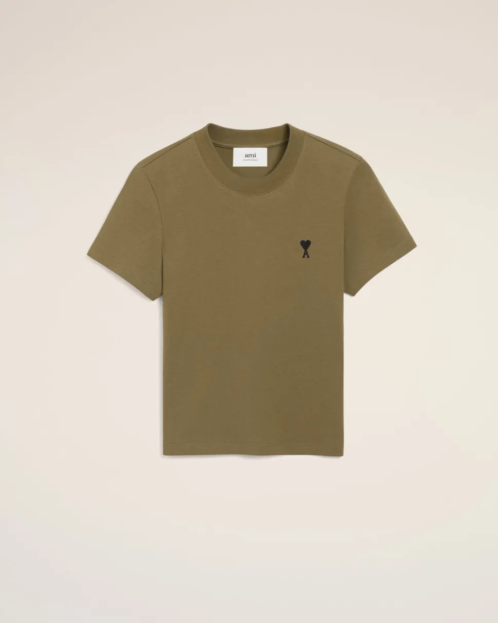 T-shirt Vert Ami De Coeur Croppé En Coton