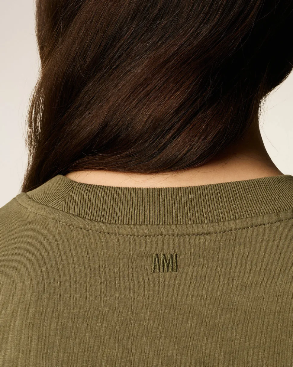 T-shirt Vert Ami De Coeur Croppé En Coton