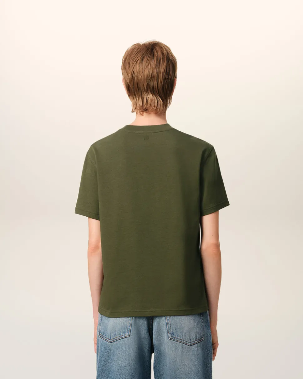 T-Shirt Vert Ami de Coeur En Coton