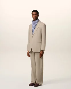 Veste Beige de Tailleur En Laine