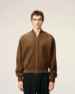 Veste Marron Zippée En Cuir