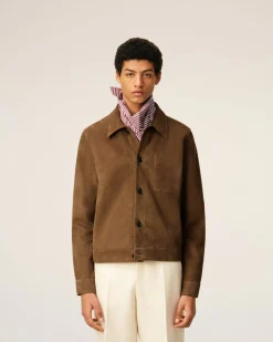 Veste Marron Boutonnée Ami De Coeur En Cuir