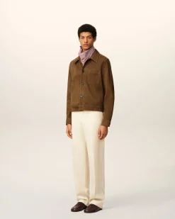 Veste Marron Boutonnée Ami De Coeur En Cuir