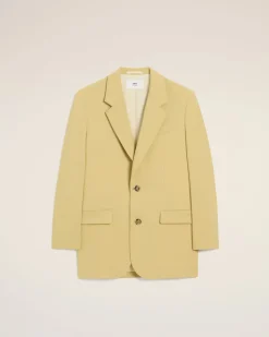 Veste Verte Deux Boutons Ample En Laine