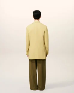 Veste Verte Deux Boutons Ample En Laine