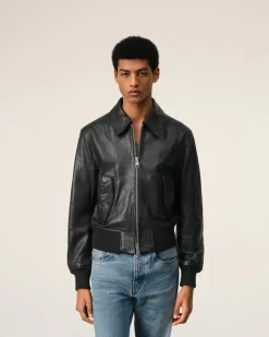 Veste Zippée En Cuir