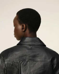 Veste Zippée En Cuir