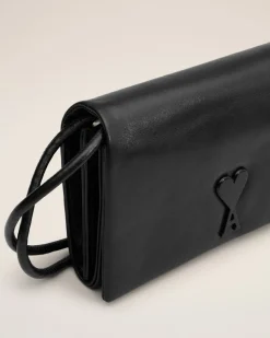 Wallet On Strap Noir Voulez Vous En Cuir Lisse