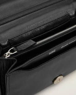 Wallet On Strap Noir Voulez Vous En Cuir Lisse